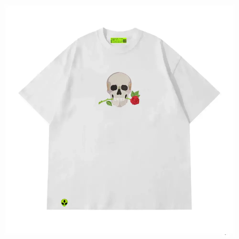 SkullRose Embroidery Tee