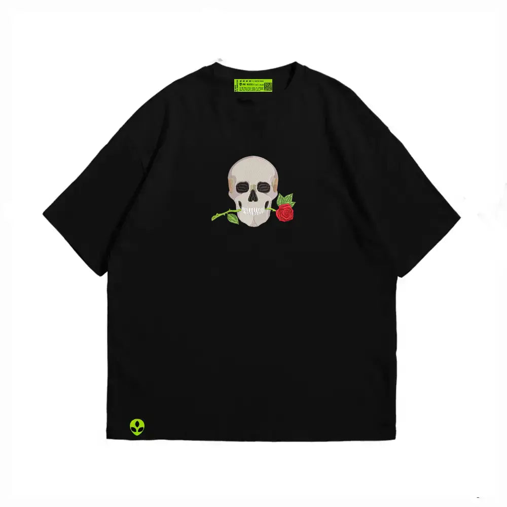 SkullRose Embroidery Tee