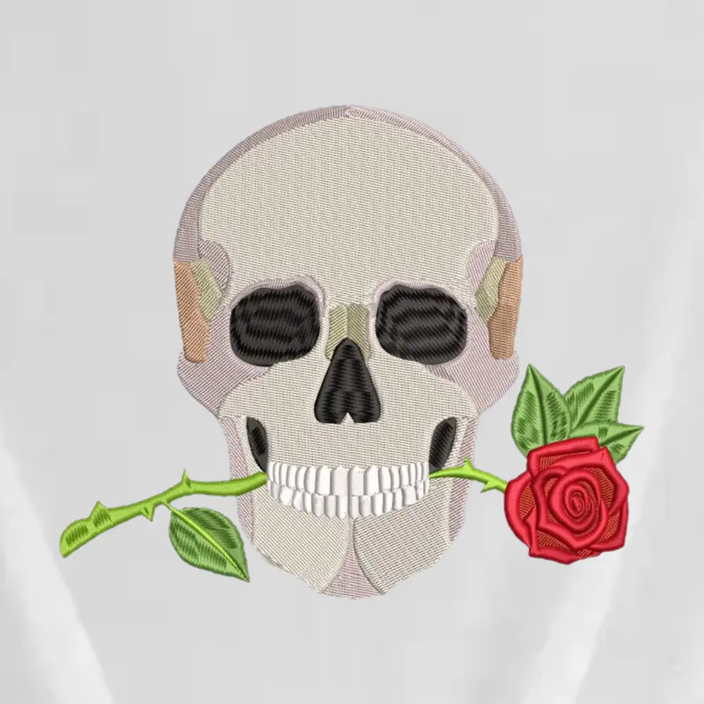 SkullRose Embroidery Tee